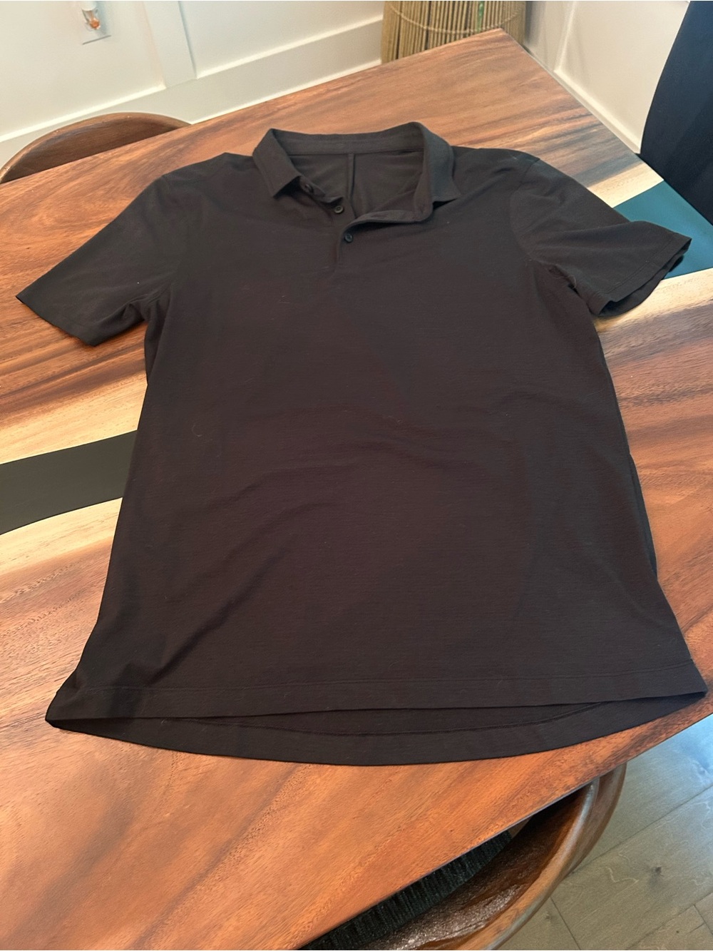 lululemon athletica Black Short-Sleeve Polo